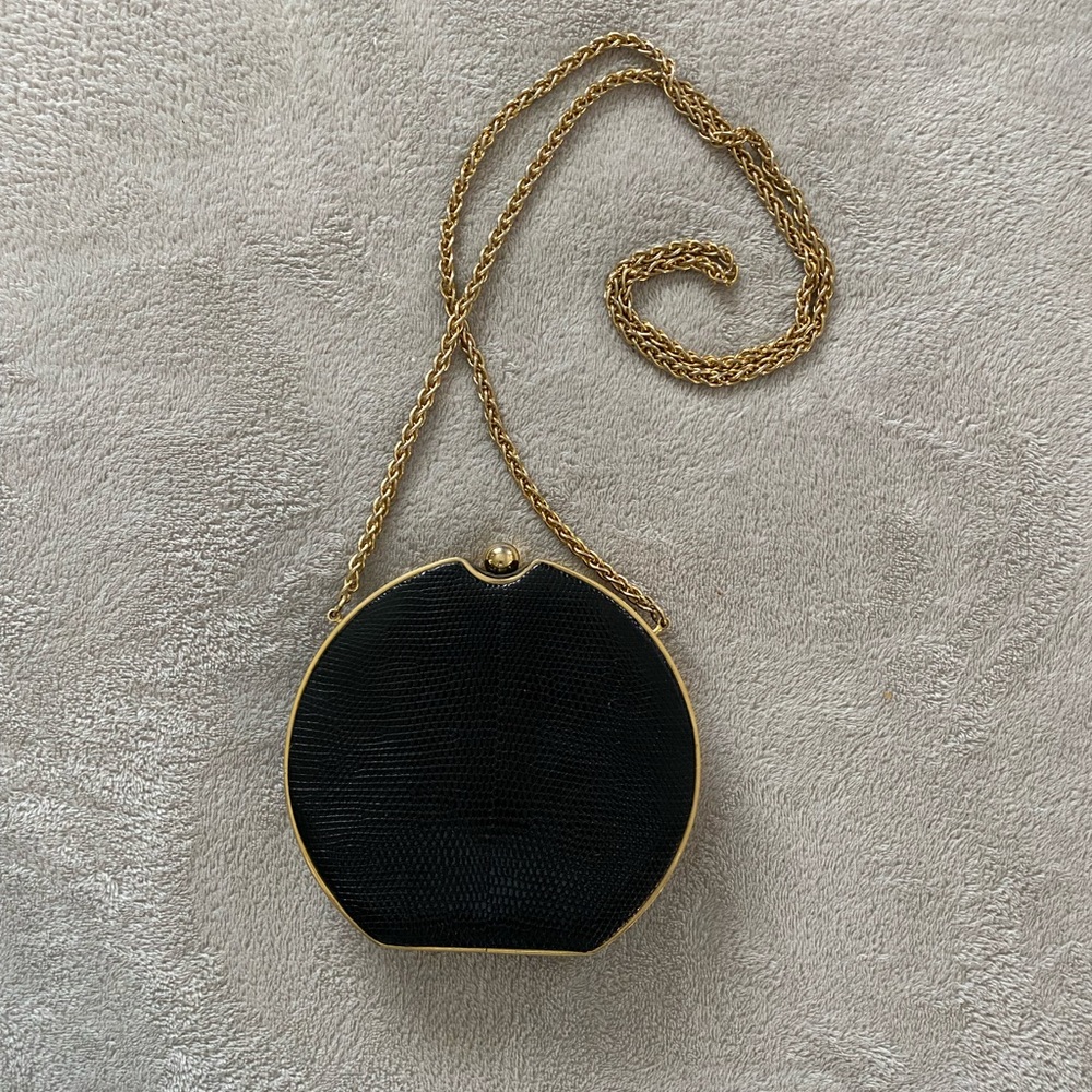 Elegant Black and Gold Campiero Women's hard shell Bag (made in Florence)